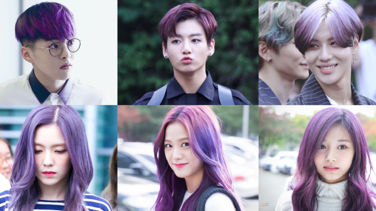 kpop idols purple hair